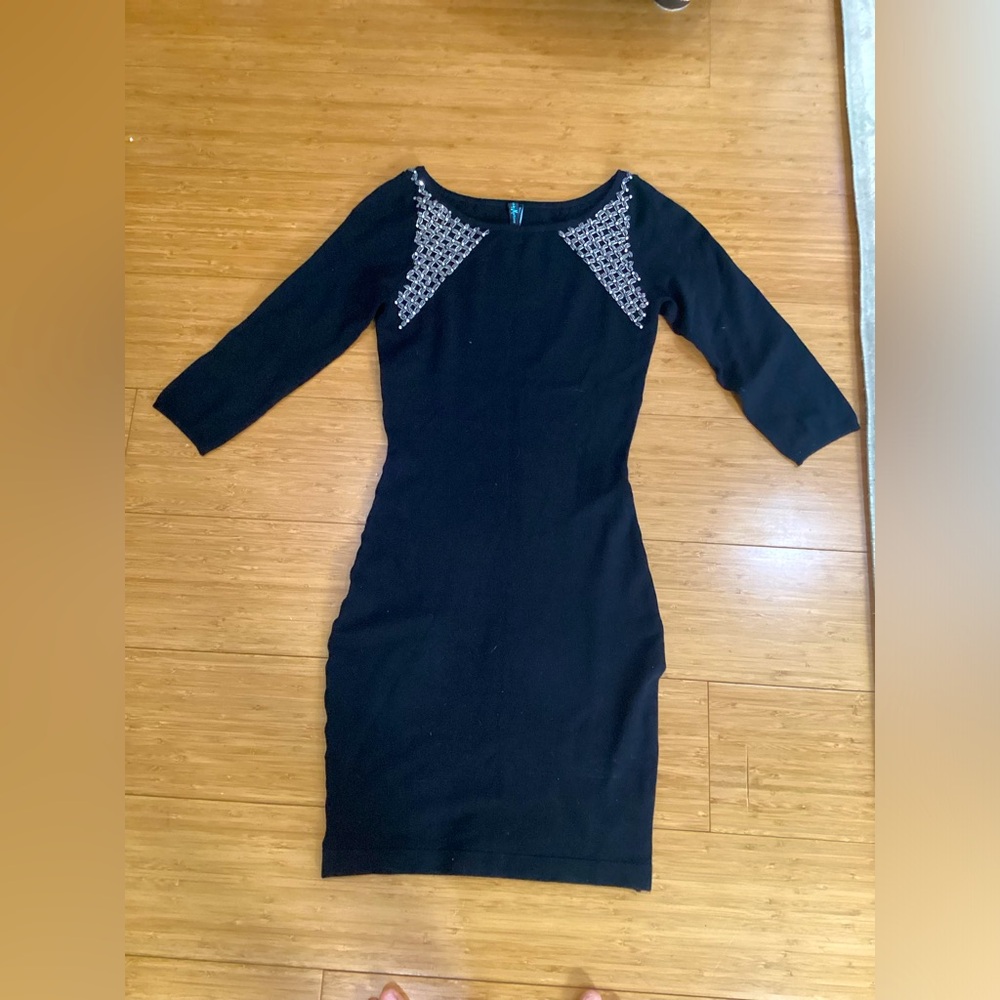 WOMENS Guess By Marciano Mid Arm Length Black Dress Size s
